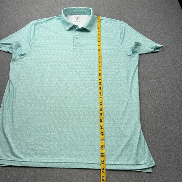 1764 Golf Polo Mens XL Teal Green Gear Up Cyclist All Over Print Short Sleeve - Picture 6 of 14
